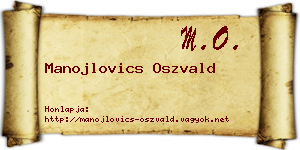 Manojlovics Oszvald névjegykártya